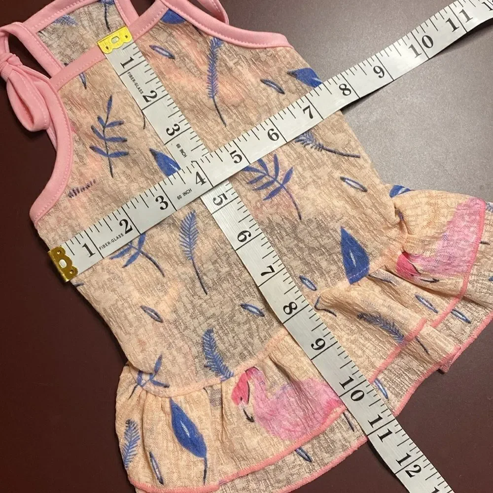 Pink Flamingo Watercolor Burnout Dog Dress